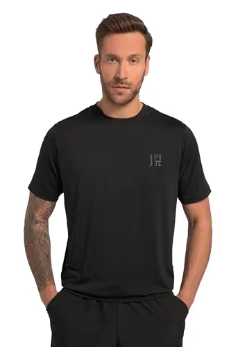 JP 1880 Herren Active 1/2 T-Shirts, Flexnamic, Bauchfit, Schwarz, Größe 58 - T-Shirts für Herren, speziell für Fitness und Action entwickelt, bieten höchste Bewegungsfreiheit und Flexibilität dank elastischem Saumbund.
