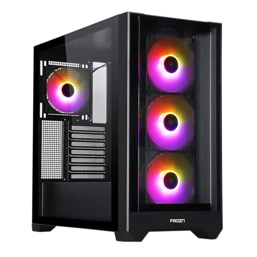 FROZN Aura A-RGB Gaming PC Gehäuse ATX MidiTower mit 4 RGB Lüftern