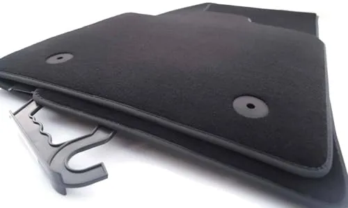 Fußmatten kompatibel mit Peugeot 5008 II ab 2017> Velours Matten in Original Qualität Autoteppich Set 4-teilig Schwarz