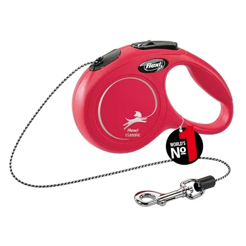 flexi® Classic XS Seil 5 m rot, Roll-Leine für Hunde bis 8 kg