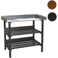 Mendler Pflanztisch HWC-O14 - Gärtnertisch für Gartenliebhaber - Pflanzenkübel und Gärtnertisch in einem, mit rückenschonender Arbeitshöhe und zusätzlichem Stauraum. Ideal für Balkon, Terrasse und kleine Gärten, aus FSC®-zertifiziertem Tannenholz.