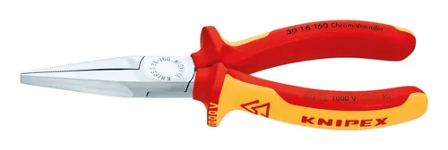 Knipex Langbeckzange verchromt, isoliert, VDE-geprüft - Hoch belastbar und verschleißarm mit verschiedenen Backenformen, ideal für präzise Elektroarbeiten