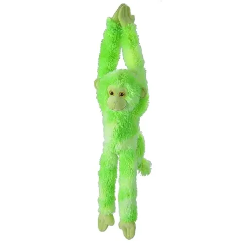WILD REPUBLIC Hanging Monkey Vibes Grün - Hängender Kuscheltier-Affe - Stofftiere & Teddybären: Umweltfreundliches Kuscheltier aus Plüsch mit Füllung aus recycelten Wasserflaschen, ideal als Geschenk für Kinder und perfekt für Lernspielzeug.
