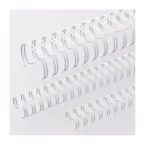 Renz Drahtbinderücken Ring Wire, 23 Ringe, weiß, 2:1 Teilung, 100 Stück, 6,9 mm