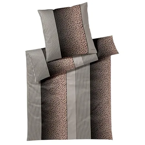 Joop! Bettwäsche Leo 4112 Taupe 80x80 cm und 155x200 cm in schwarz von JOOP!