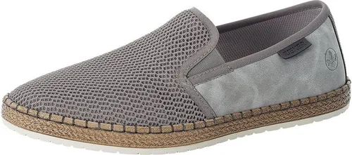 Rieker B5265 Slipper in Grau/Grigio/Blei Gr. 46 - Herren Slipper mit atmungsaktivem Mesh-Einsatz für ein angenehmes Fußklima und weicher Innendecksohle für höchsten Komfort.