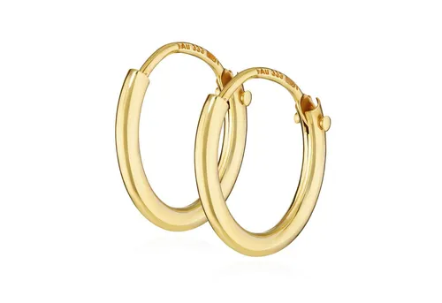 NKlaus Herren Creolen 333er Gold - Edle Creolen aus 333er Gelbgold, 11mm Durchmesser und 1,3mm Stärke, nickelfrei und perfekt für stilbewusste Herren.