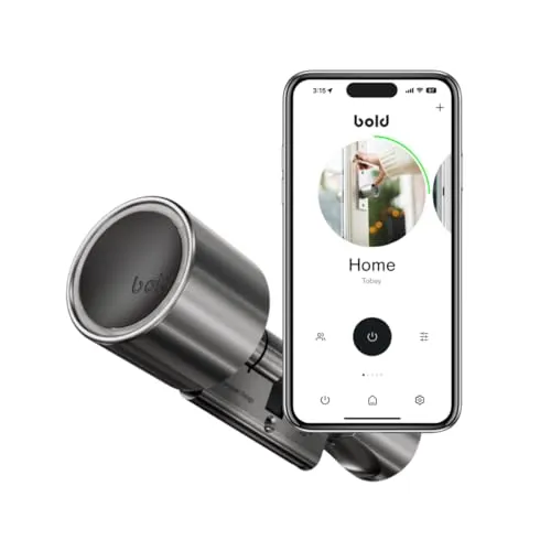 Bold Elite Smart Lock SX45 Silber - Schließtechnik mit Smart Lock-Funktion, kompatibel mit fast jeder Tür, bedienbar über die Bold App für maximale Sicherheit und flexiblen Zugang.