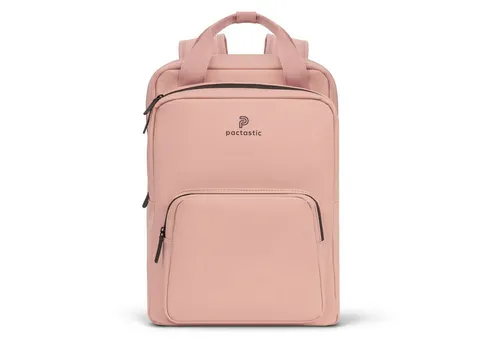 Pactastic Daypack Urban Collection - Veganes Tech-Material in Rosa - Rucksack aus veganem Tech-Material mit geschütztem Reißverschluss, ideal für Laptop bis 24 cm, perfekt für umweltbewusste Stadtbewohner.