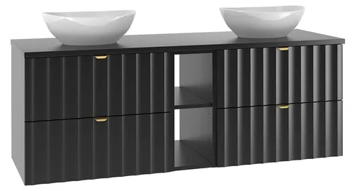 Petits-meubles Doppelwaschtisch Schwarz 140,6 cm