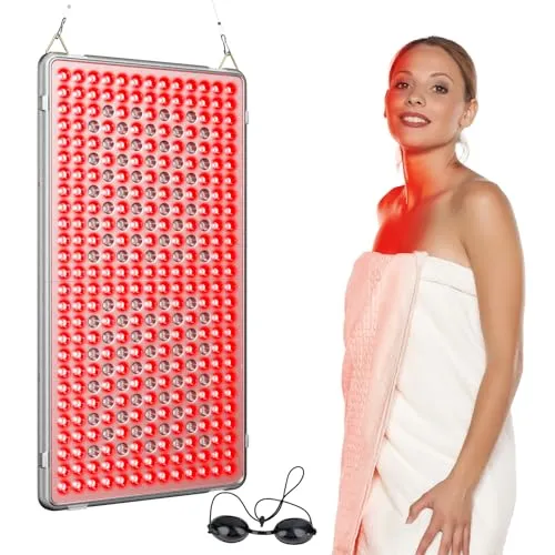 Rotlichtlampe, Profey Infrarotlampe Combo 660nm & 850nm, 338 LEDs Rotlichtlampen mit Timer, Rotlicht Panel für Gesicht, Körper, Muskel, Rücken (Lampe erzeugt keine Wärme)