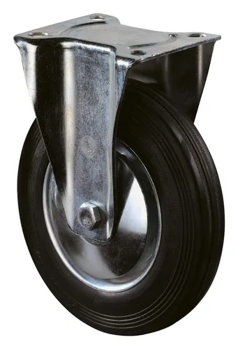Produktbild BS Rollen Bockrolle 160 mm mit Rollenlager Stahlblech verzinkt mit Gummirad - L410.B55.161