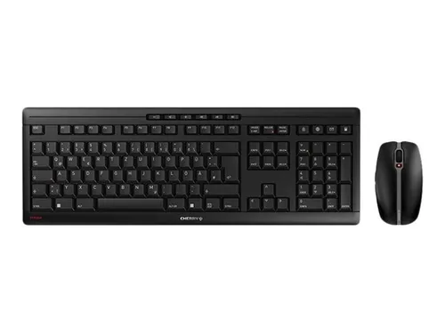 CHERRY STREAM DESKTOP RECHARGE - Kabelloses Tastatur-Maus-Set in Schwarz, 10 Sondertasten und präzise Steuerung bis 2.400 dpi für komfortables Arbeiten