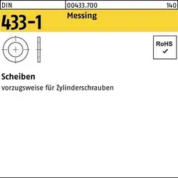 Scheibe DIN 433-1 5,3x 9x1 Messing 1000 Stück
