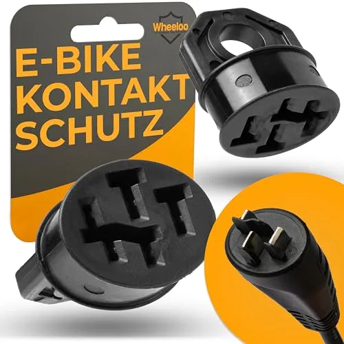 Wheeloo Kontaktschutz Abdeckung für Bosch E-Bike I 2er Set I Schwarz I Orange I eBike Akku Zubehör I Ladekabel Pin Schutz gegen Regen, Schmutz und Dreck (Schwarz)