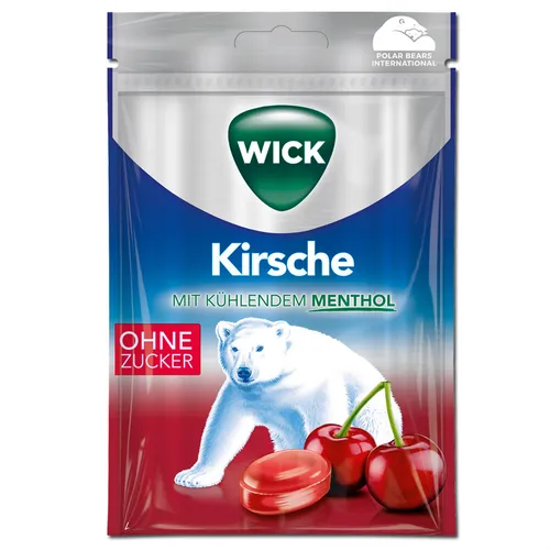  Wick Kirsche & Eukalyptus ohne Zucker, Hals-Bonbon, 72g Beutel 22,92€/1kg
