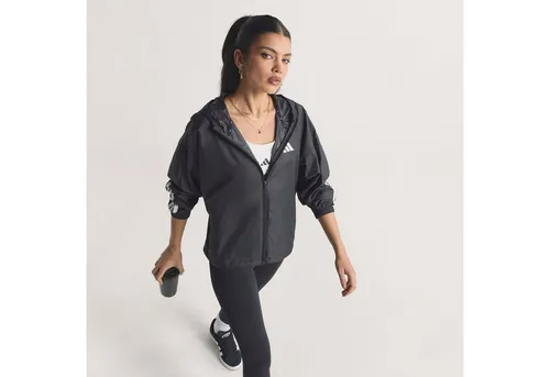 adidas Performance Windbreaker HYG WINDY schwarz S (34/36) - Sportlicher Windbreaker aus 100% Polyester, ideal für aktive Tage. Mit Kapuze und langärmligem Design bietet er optimalen Schutz und Komfort.
