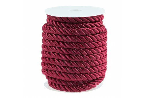 maDDma 10m Kordelschnur glänzend gedreht ca. 8-10 mm Seil, dunkelrot