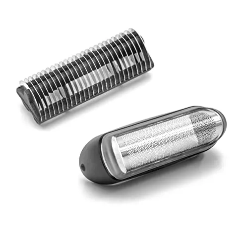 vhbw Kombi-Pack Scherteil kompatibel mit Braun MG5050, 5730 Old Spice Multigroome Elektrorasierer, Folie + Messerblock, schwarz/silber