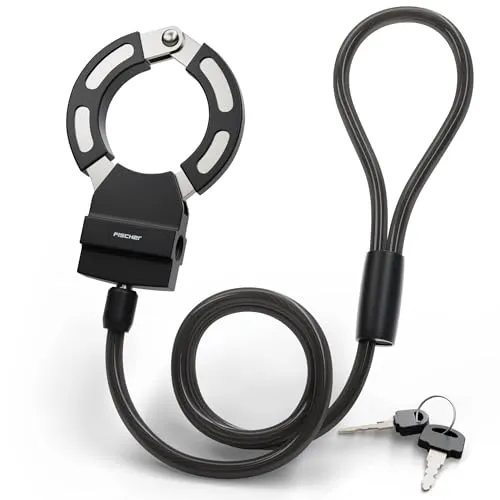 FISCHER Handschellenschloss 110cm für Fahrrad, E-Bike & E-Scooter