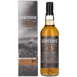 Aerstone 10 Years Old LAND CASK Single Malt 40% Vol. Geschenkbox - Whisky mit rauchigem Charakter, gereift im Landesinneren mit Highland Torf für ein intensives Geschmackserlebnis. Ideal für Liebhaber von Single Malt Whisky.