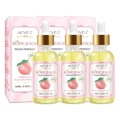 P-Beauty Pfirsich Körperöl 3x 60 ml - Body Oil Peach Perfect - Körperöl & Massageöl - Feuchtigkeitspflege, schnell einziehend, Duftöl für weiche Haut & Glow, sinnliches Pflegeöl Ganzkörperpflege