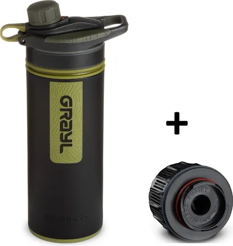 GRAYL® GEOPRESS Wasserfilter Schwarz Camouflage mit Ersatzkartusche - Praktischer Wasserfilter für Outdoor-Abenteuer. Der GRAYL GEOPRESS bietet schnellen Zugriff auf sauberes Trinkwasser in nur 8 Sekunden – ideal für Reisen und Notfälle. Inklusive Ersatzkartusche für zusätzliche Nutzung.
