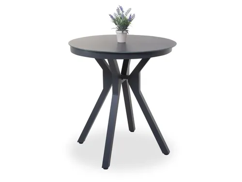 Gartentisch outdoor COMO DH 70x75 cm grau - Gartentisch aus robustem Glaskeramik mit einem stabilen Aluminiumgestell, ideal für Balkon und Garten, max. Belastbarkeit von ca. 75kg.