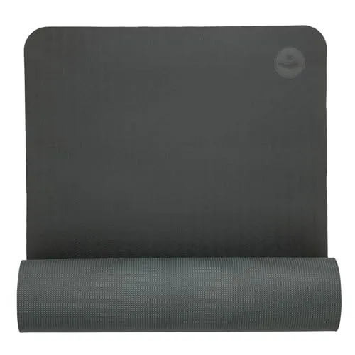 Bodhi Yogamatte Lotus Pro | Rutschfeste Übungsmatte | Sportmatte für Gymnastik, Pilates & Fitness | Antirutschmatte für deine Yogapraxis | Hypoallergene Trainingsmatte | schwarz/silbergrau