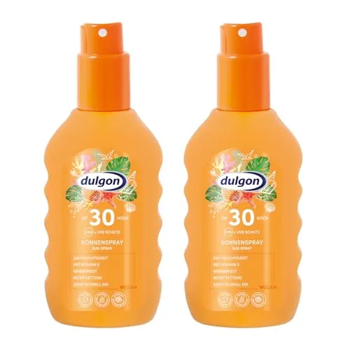 dulgon 2x Sonnenschutz Spray 30 200ml - Sonnencreme ohne Octocrylene - Schutz vor UVA & UVB - Sonnencreme 30 Spray vegan - Sonnenspray 30 wasserfest, Sonnenschutzspray, Sonnenschutz 30