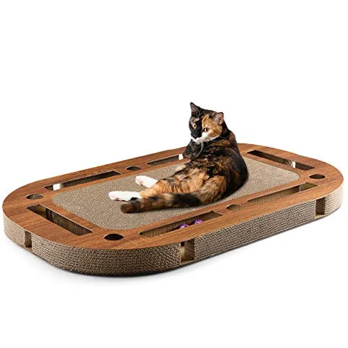 CanadianCat XXL Katzenspielplatz mit Kratzpappe - Interaktives Spielzeug für Katzen, 85 x 54 x 5,8 cm, ideal für großen Kratzspaß und Ruheplatz, aus unbedenklichen Materialien, inklusive Premium-Katzenminze für zusätzlichen Spielanreiz.