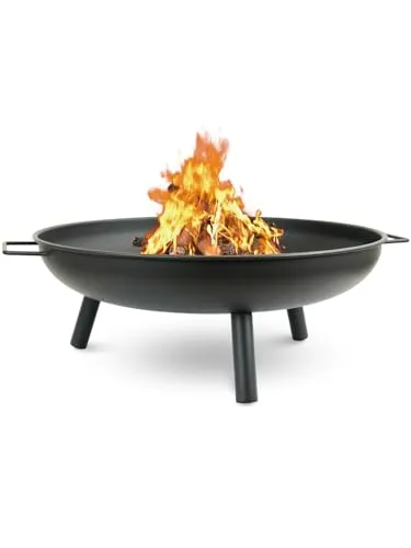 deluxe4home® Feuerschale Schwarz ⌀58 cm - Grills: Robuste Feuerschale aus 0,7 mm Eisen für sichere und gesellige Abende im Garten. Viel Platz für Holz und modernes Design sorgen für langanhaltende Freude.