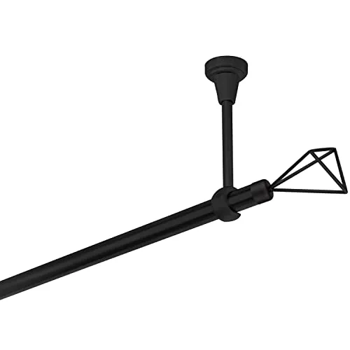 Gardinenstange schwarz 280 cm 1-läufig 19 mm aus Metall Deckenbefestigung SPACE