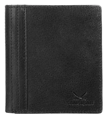 Sansibar Geldbörse Echt Leder Damen und Herren - Schwarz - Herren-Geldbörsen aus hochwertigem Echtleder, stilvoll und langlebig, ideal für den täglichen Gebrauch.