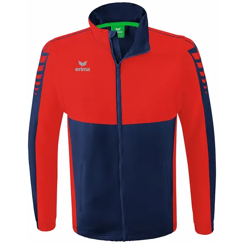 Erima Funktionsjacke blau|rot M - Funktionsjacke in new navy/rot, wind- und wasserabweisend, ideal für aktive Freizeit oder Sport. Mit integrierter Kapuze und durchgehendem Reißverschluss für optimalen Schutz.