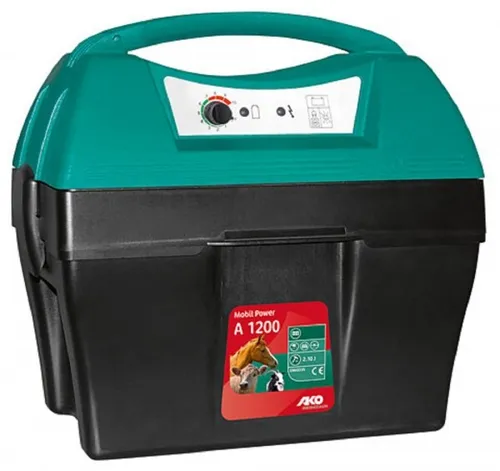 AKO Mobil Power A1200 Akkugerät, 1,4 Joule - Weidezaungerät mit 1,4 Joule Leistung, flexibel durch Batterie- oder Netzbetrieb, ideal für mobile Anwendungen.