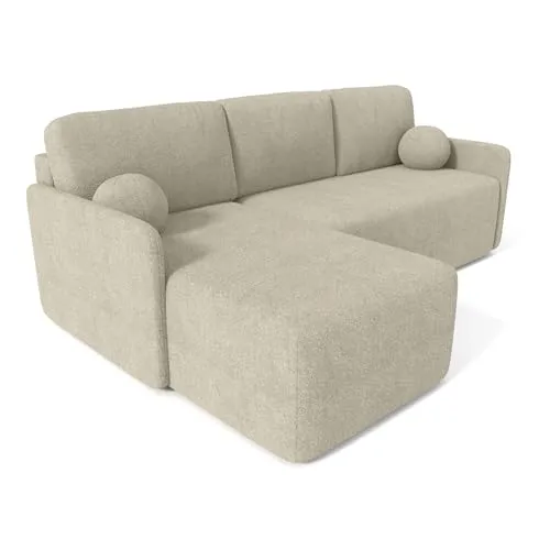 Björn&Schiller Multifunktionales Ecksofa 3-Sitzer - Beige Eckcouch mit Schlaffunktion und Bettkasten, ideal für platzsparendes Wohnen und flexibles Entspannen, perfekt für Wohnzimmer oder Gästezimmer.