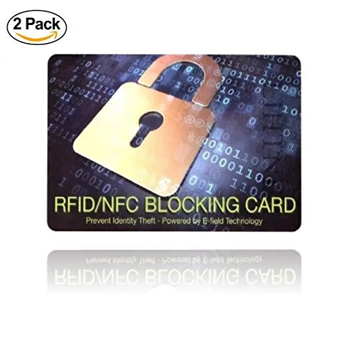 [2 STÜCK Anti RFID ] Anti RFID Blocker NFC Schutzkarte |Störsender -1 Karte schützt die gesamte Geldbörse (2 Stück)