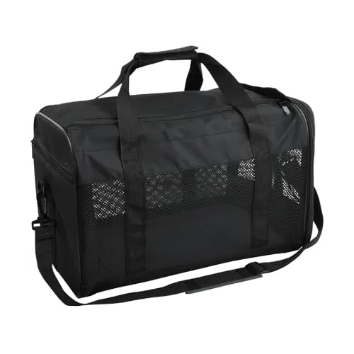 Ziyonix Transporttasche für Katze Hund, Hundebox Faltbar Katzen Transportboxen Hundetragetasche Transportbox mit Tragegriffen & Decke für Mittelgroße Katzen & Hunde bis 10 kg, 44 x 27 x 28 cm（Schwarz）