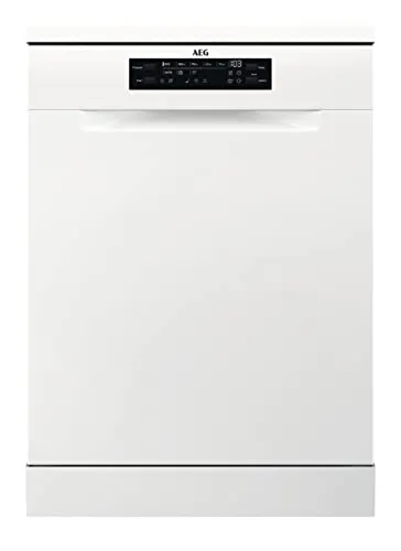 AEG Standgeschirrspüler 6000 FFB53617ZW, 13 Maßgedecke - Freistehender Geschirrspüler mit 8 Programmen, darunter AutoSense und Eco, bietet eine leise Reinigung bei nur 44 dB und schützt Ihr Glasgeschirr durch innovative Glas-Schutztechnik.