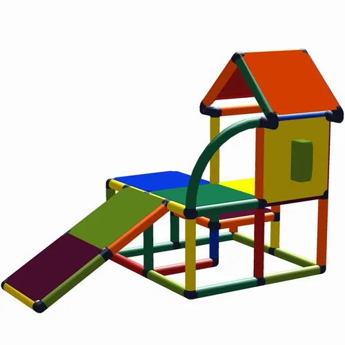 move and stic Spielhaus KUNO mit Kleinkindrutsche und Telefon