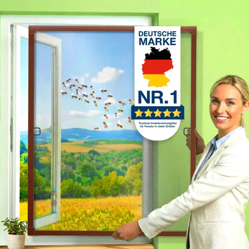 KESSER® Fliegengitter Fenster 80x100cm – Effektiver Mückenschutz ohne Bohren