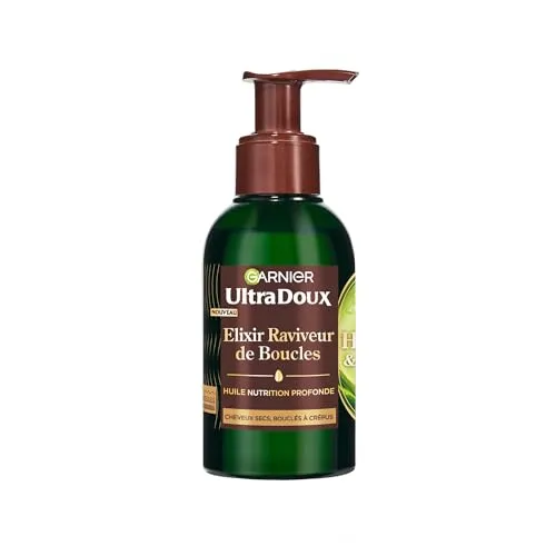 Garnier Ultra Doux – Elixir Reviteur de Locken – mit Avocadoöl und Sheabutter – Mehrzwecköl zur Wiederbelebung von trockenem, gelocktem bis krausem Haar – 120 ml – für Damen & Herren