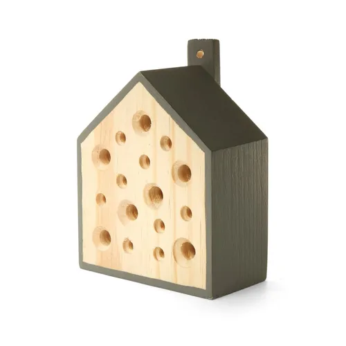 LITTLE BEE HOUSE Bienenhaus Insektenhotel, Holz, 12cm, KIKKERLAND