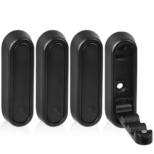 WIYETY 4 Stück Klappbar Kleiderhaken Schwarz: Klapphaken 90°Faltbare Wandhaken, Garderobenhaken Edelstahl, Kleiderlüfter Versenkt, Garderobenhaken zum Aufhängen von Mänteln, Handtüchern, Rucksäcken