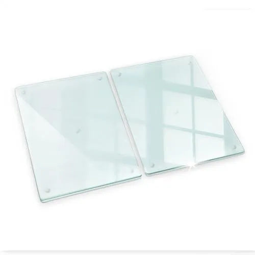 Tulup Schneidebrett Transparent 2x40x52 cm aus gehärtetem Glas - Hackbretter: Hygienisch und langlebig – das porenfreie Glas verhindert Bakterien und Gerüche und lässt sich leicht reinigen, ideal für jede moderne Küche.