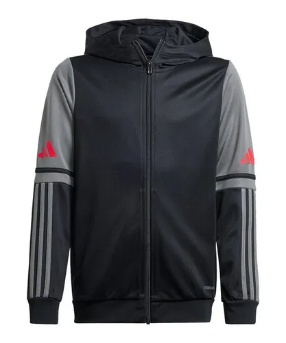 adidas Unisex Kinder SQUADRA25 Hoody Kids Black/Team Grey Four/Pure Ruby, 9-10 Years