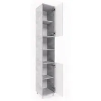 Vicco Hochschrank Fynn, Weiß/Benton, 30 x 190 cm - Stilvoller Stauraum - Hochschrank in modernem Design, 2 Scharniertüren und verstellbare Einlegeböden bieten optimale Flexibilität und Platz für Ihre Wohnaccessoires.