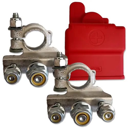 MTA Batteriepolklemmenset 3-fach M686DX inkl Abdeckung Rot Batterie Polklemme