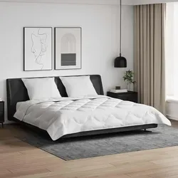 vidaXL Bettdecke mit Kissen Set 3-teilig Weiß - Bettdecken Set aus hochwertiger Mikrofaser mit zwei Kissen, ideal für einen erholsamen Schlaf. Minimalistisches Design und atmungsaktive Materialien sorgen für Komfort und Eleganz in deinem Schlafzimmer.